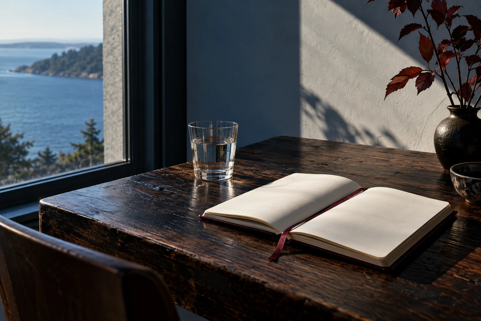 Un cuaderno abierto a la luz de la tarde